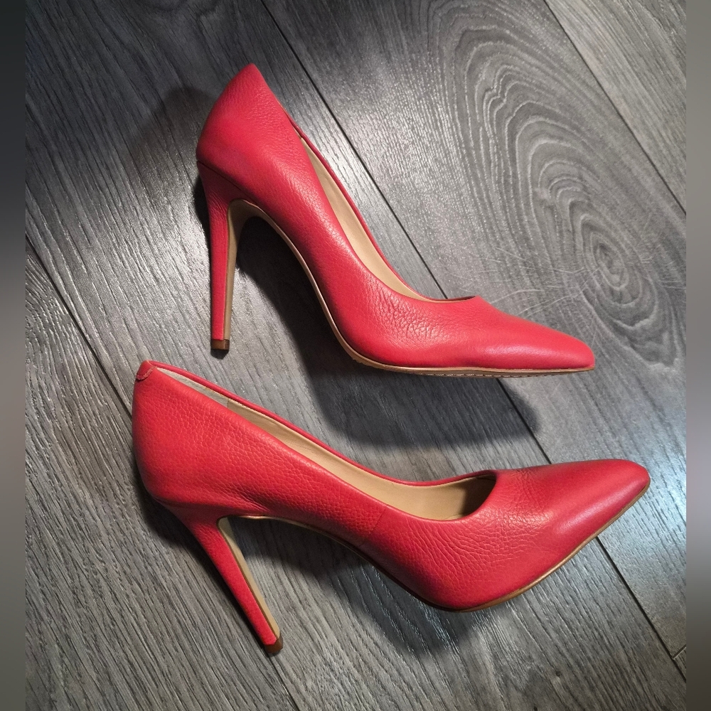 Vince Camuto Coral Red Leather Heels